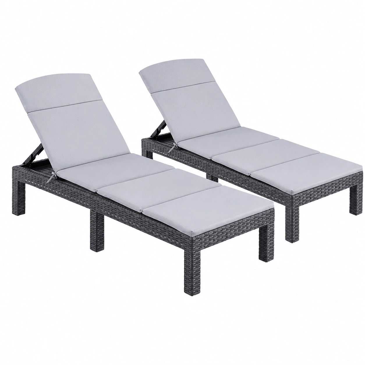 Chaise Longue Extérieure Réglable en Résine avec Coussin Confort