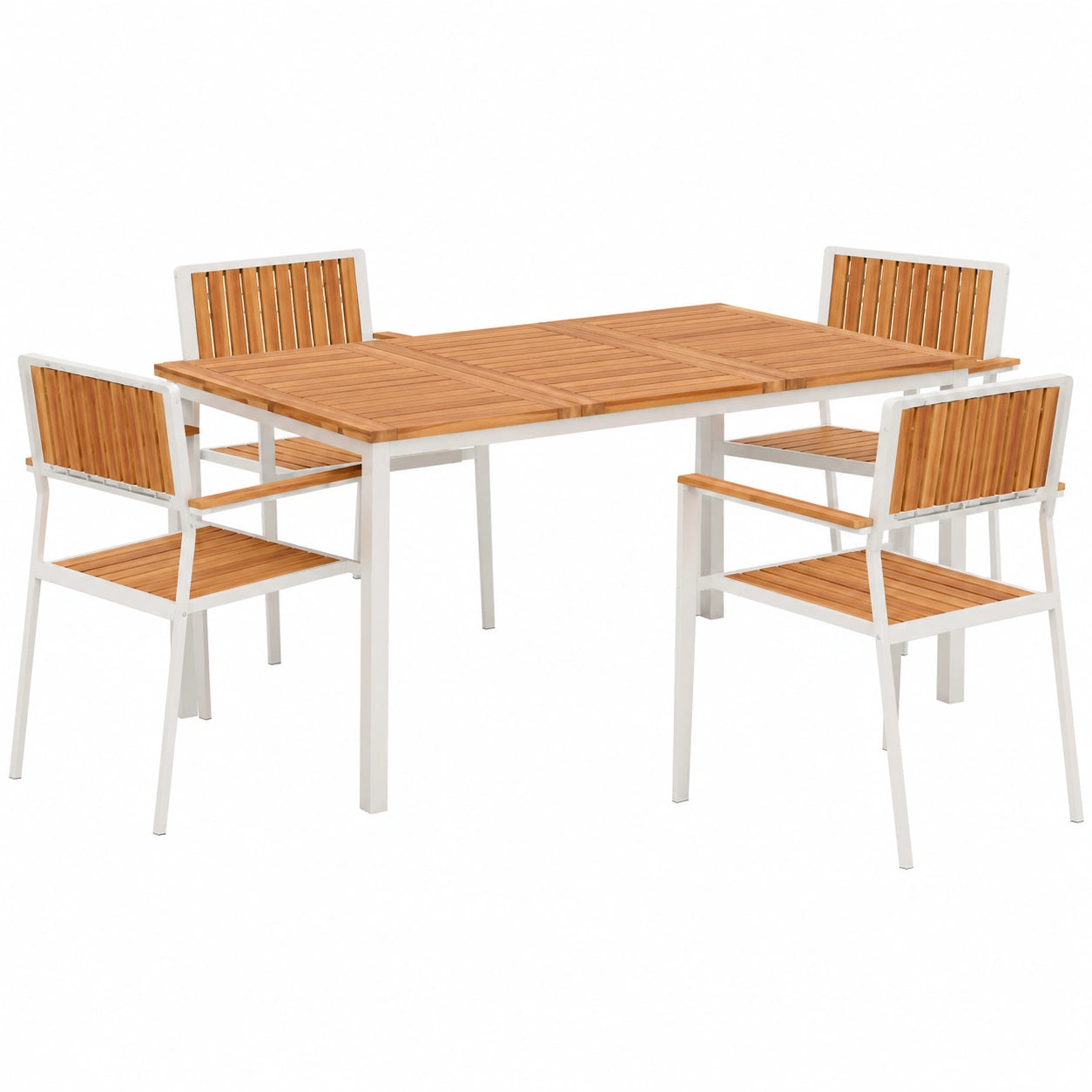 Ensemble de Salle à Manger Extérieur 5 Pièces en Bois d'Acacia