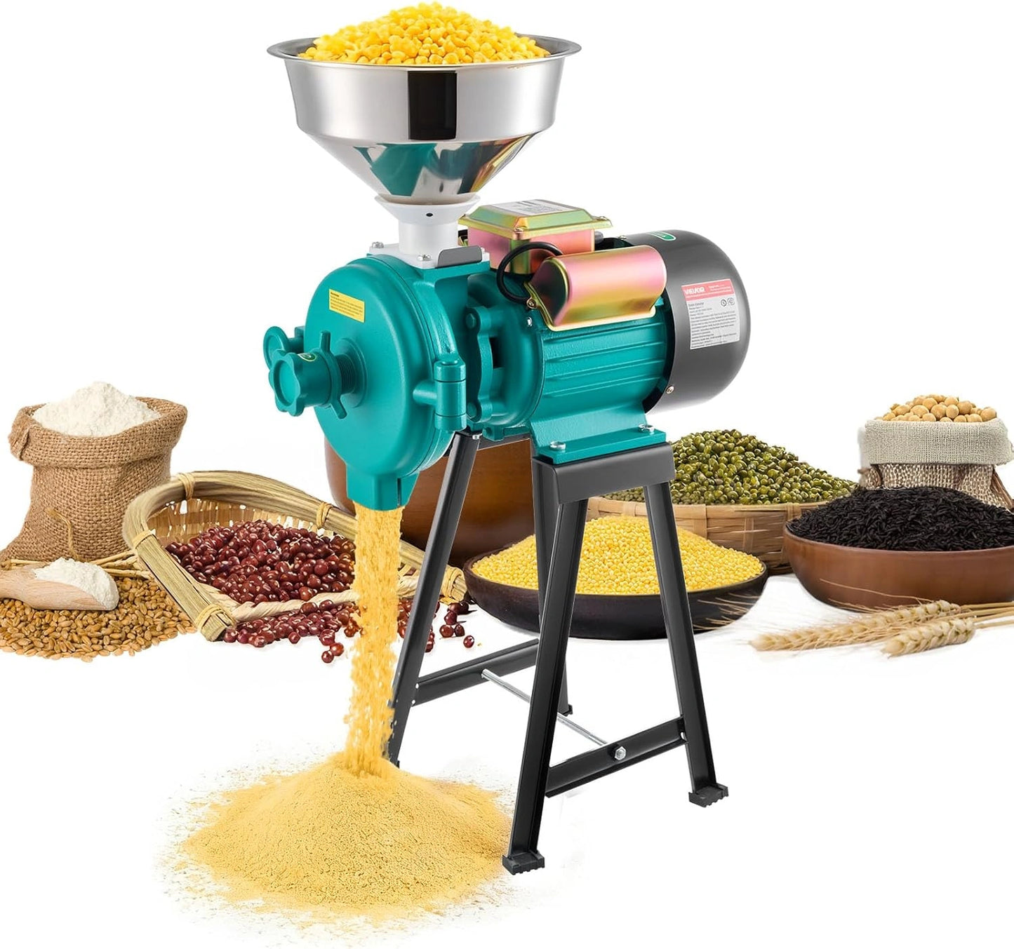 VEVOR Moulin ¨¦lectrique 2200W, Broyeur ¨¤ Grains 50 kg/h, Id¨¦al pour C¨¦r¨¦ales et ¨¦pices, Moulin avec Base Antid¨¦rapante