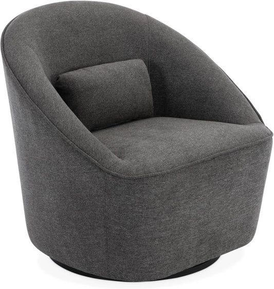 Chaise Pivotante 360¡ã en Tissu Gris Fonc¨¦ avec Coussin - Lana 80 x 73 x 77cm