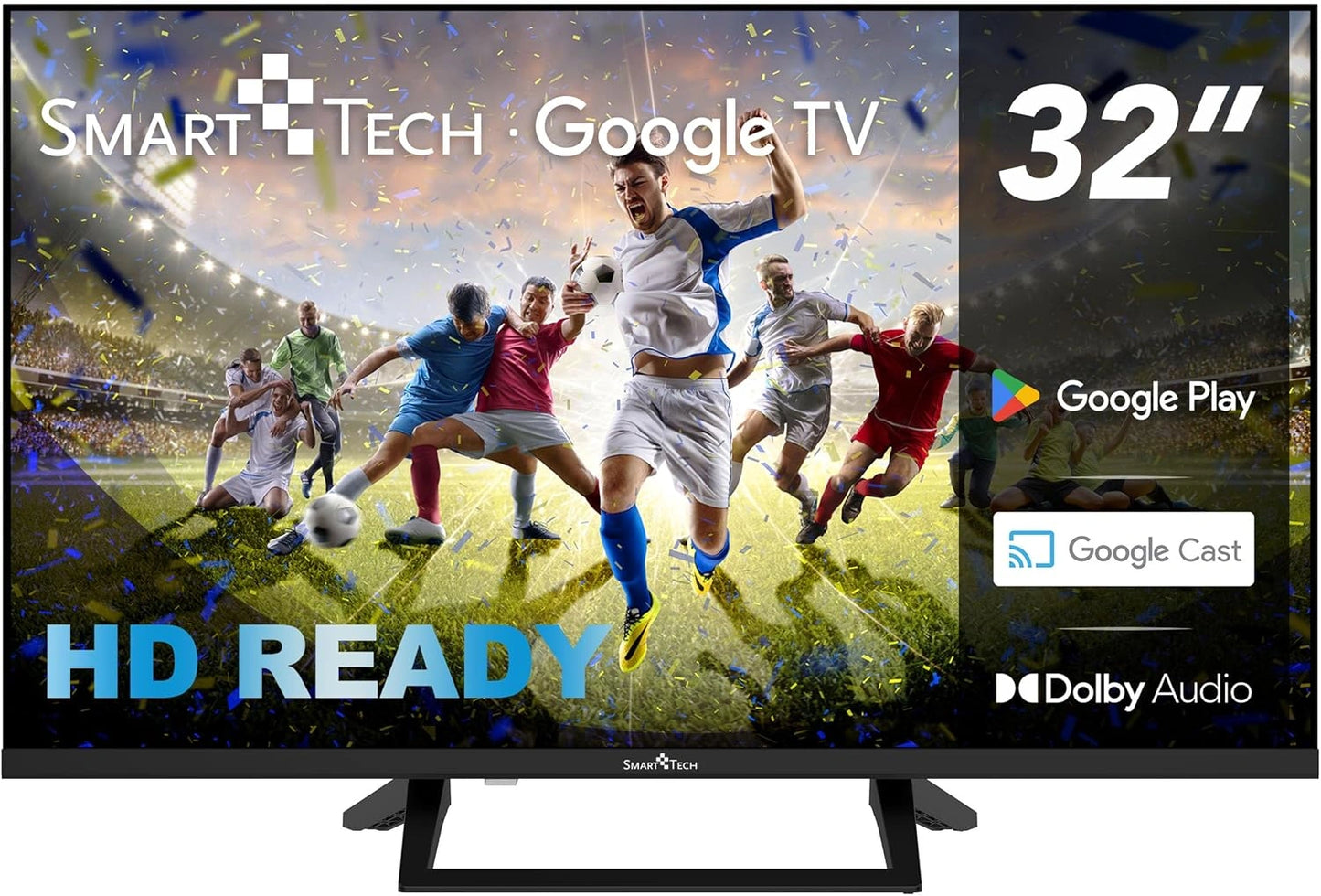 T¨¦l¨¦viseur LED HD 32" (80 cm) Smart TV Google avec HDMI, USB et R¨¦solution 1366 x 768