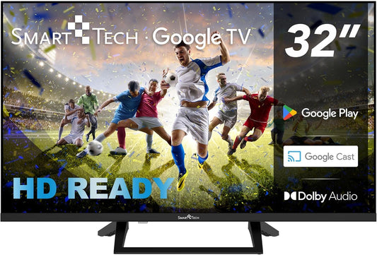 T¨¦l¨¦viseur LED HD 32" (80 cm) Smart TV Google avec HDMI, USB et R¨¦solution 1366 x 768